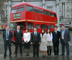 The mayoress of Shimonoseki and other city officials with Transport for London officials