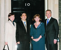 Prime Minister and Mrs Abe with Prime Minister and Mrs Blair at 10 Downing Street