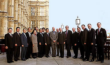 The Japanese delegation with their British counterparts 