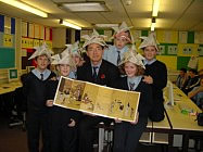 With pupils at Horbury School after an origami workshop With pupils at Horbury School after an origami workshop