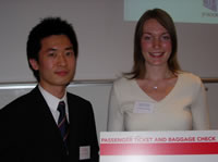Mr Kyusang Lee (Category II winner) and Ms Katherine Wilde (Category I winner)