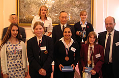 Ambassador Orita, organisers of the event and the top 3 speakers in both categories