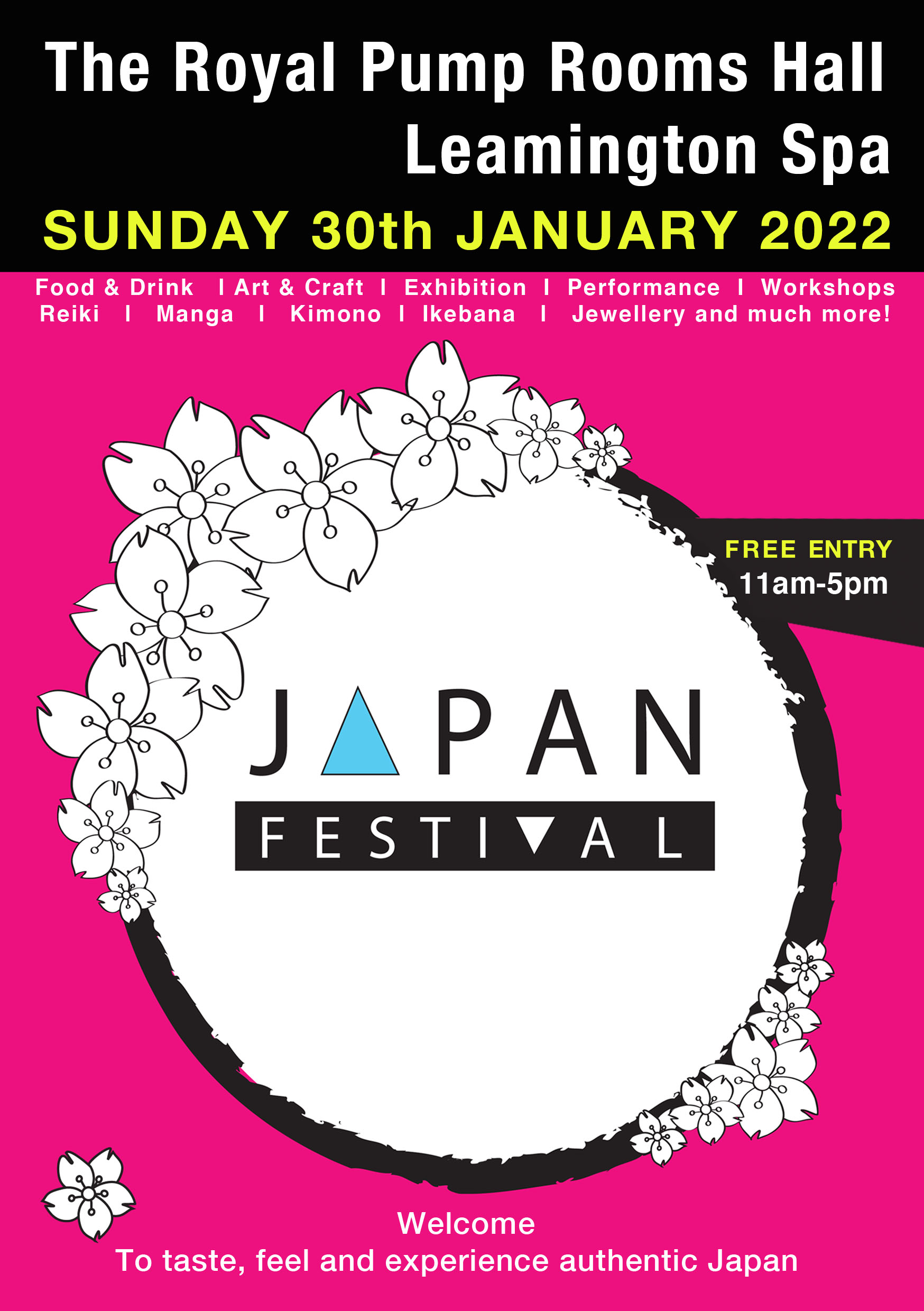Img:Poster of Japan Festival in pink with circular logo