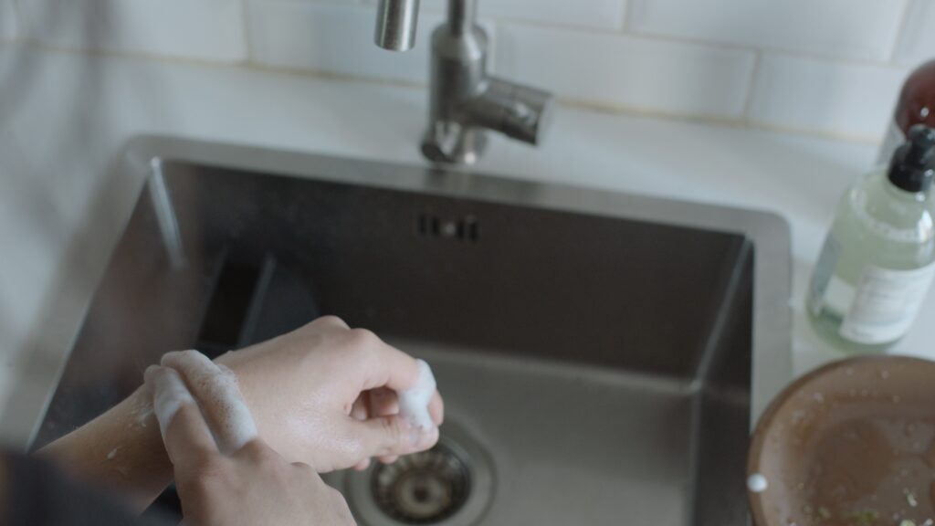 Img:Washing hand with soap