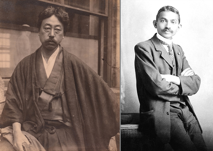 Img:left Guy in Kiomono, Right Guy in suit