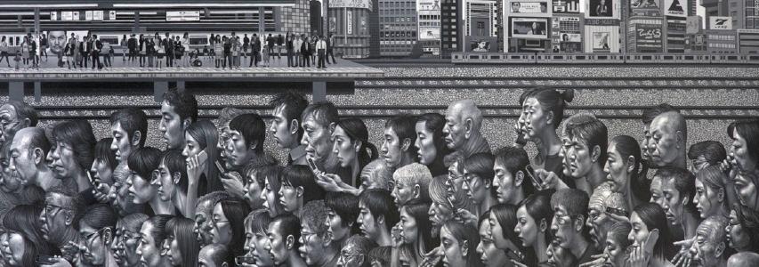 many faces in Shinjuku station
