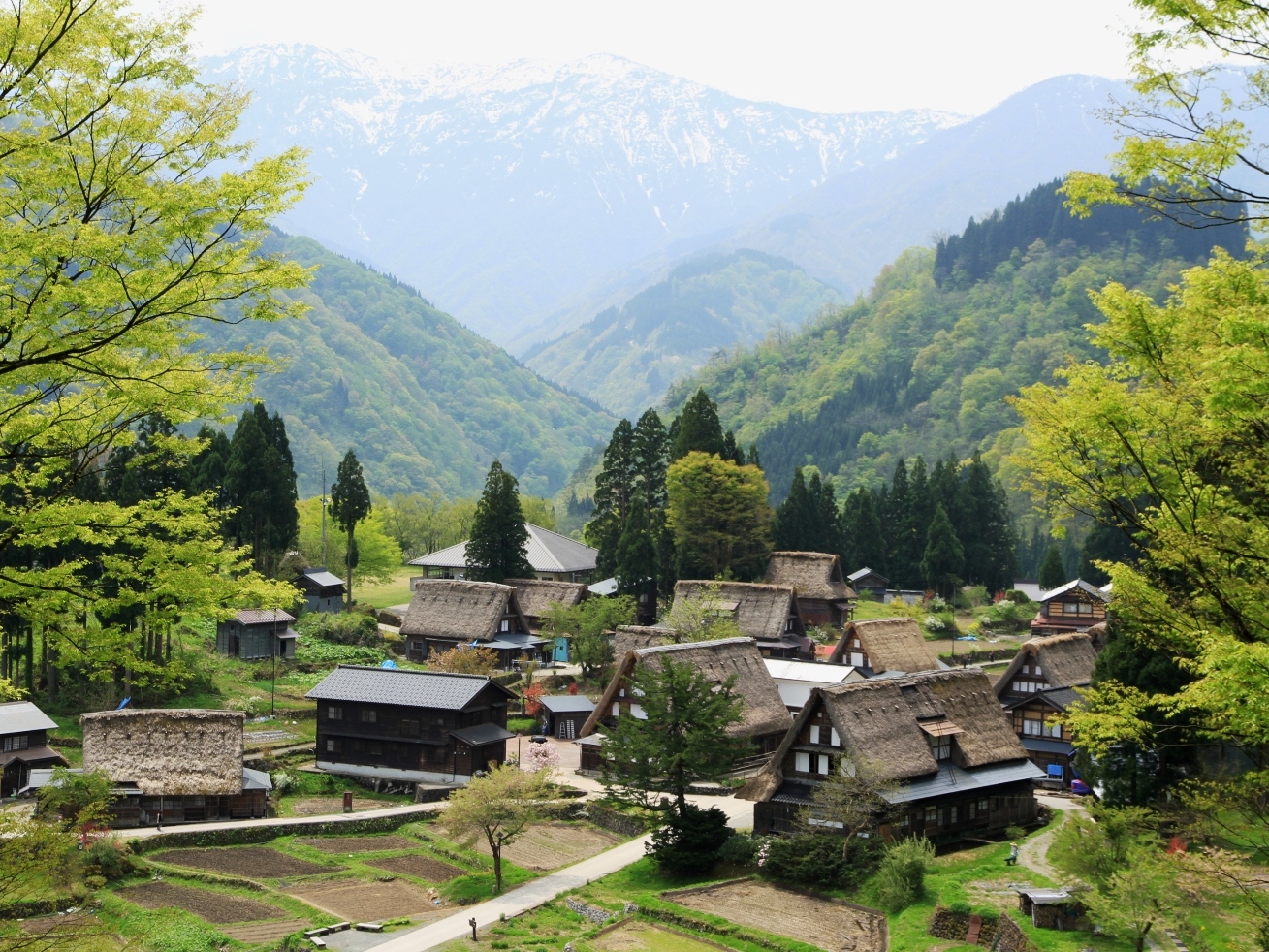 Img:satcched roof viladge in the mountain