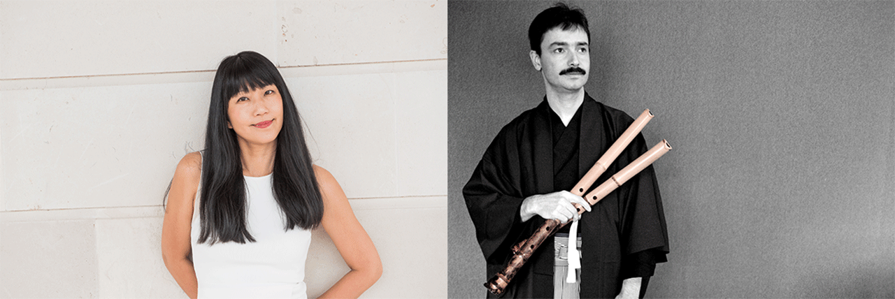 Img:Portlate of pianist and Sakuhachi player