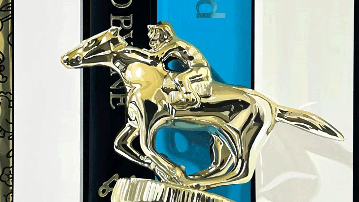 Img: Detail from 'Horserace on the Shelf' by Mayu Kakuda, featured in the WAVE exhibition