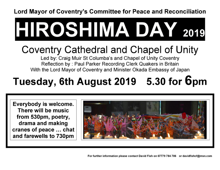 Coventry Hiroshima Day 2019