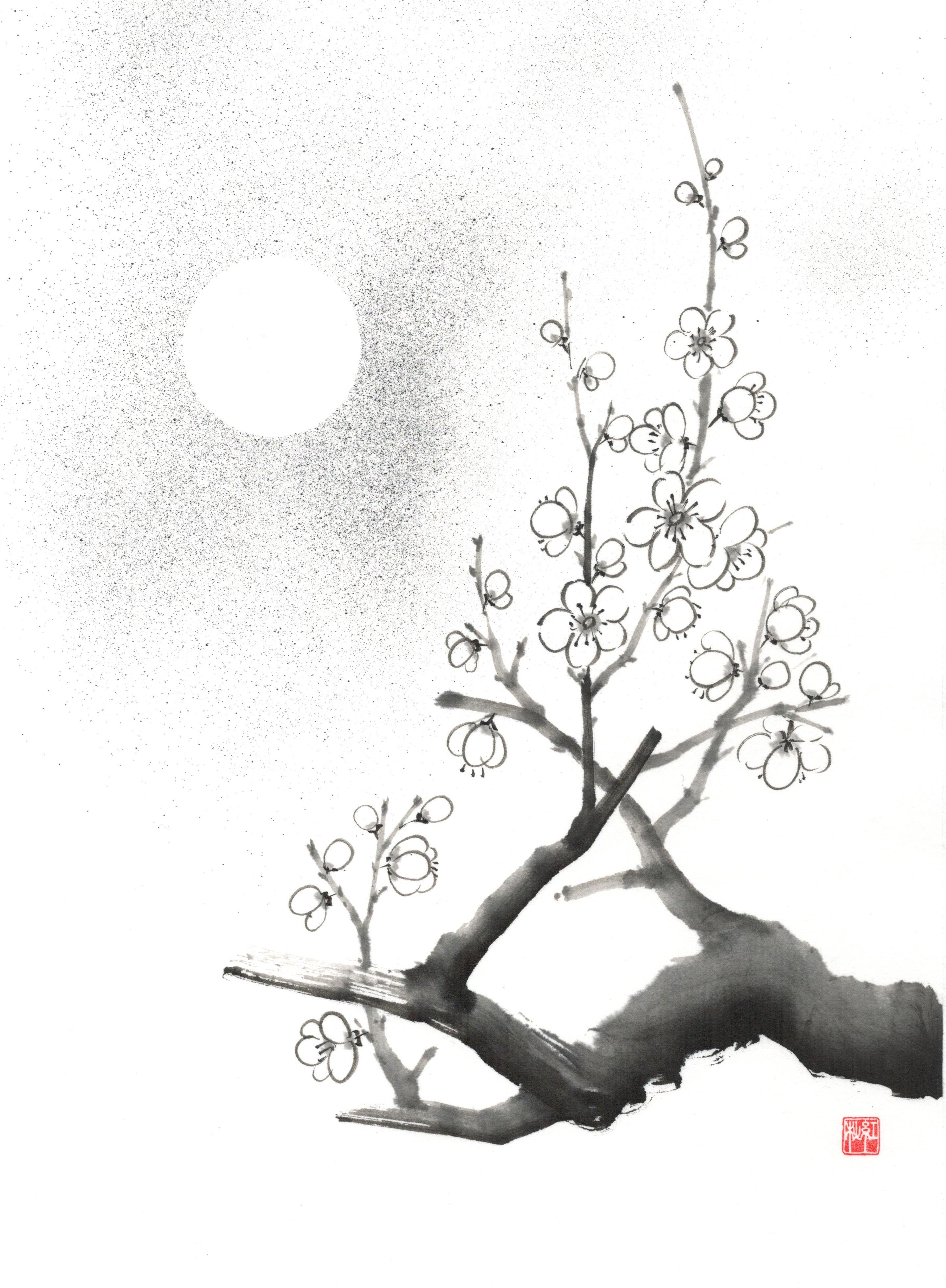 Sumi-e (Japanese Ink Painting) Workshop Part4:  “白梅: Hakubai-White Plum Blossom” Workshop with Akemi Lucas