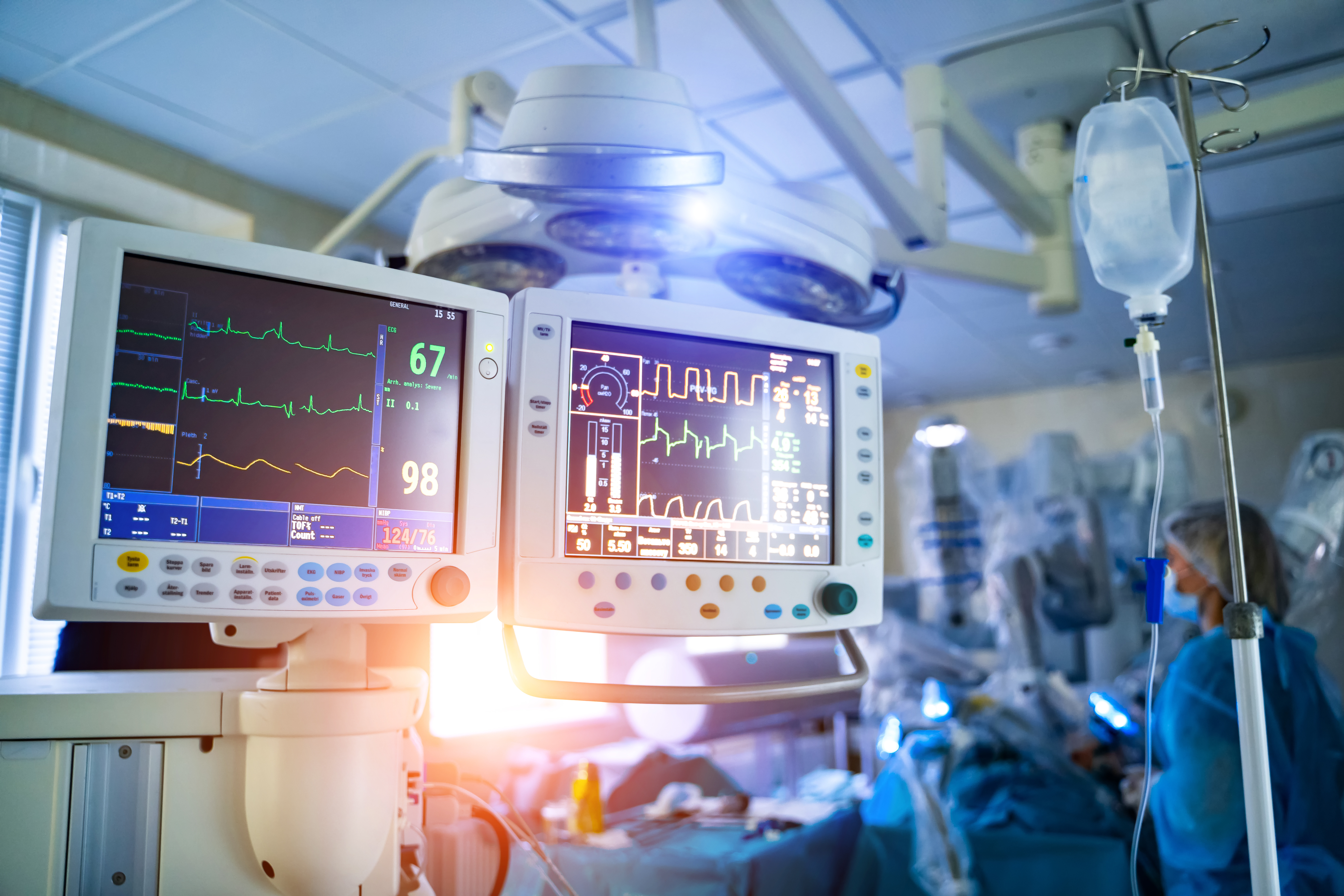 Img: Heart rate monitor in a hospital
