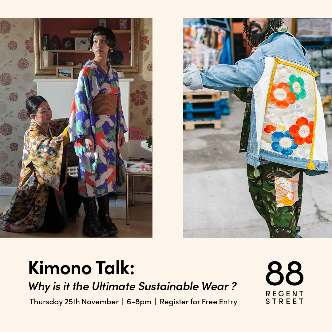 Streetwear made using kimono material