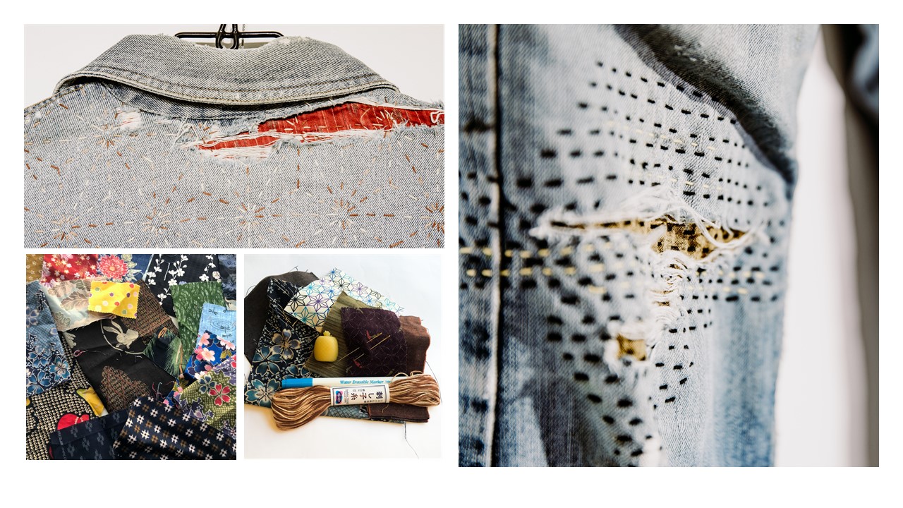 Repairing denim fabric