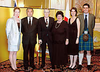 Geoffrey Hamilton MBE with his family and Ambassador & Madame Nogami