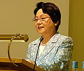 Professor Atsuko Toyama delivers a lecture