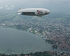 The airship over Friedrichshafen, Germany