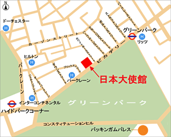 大使館への地図
